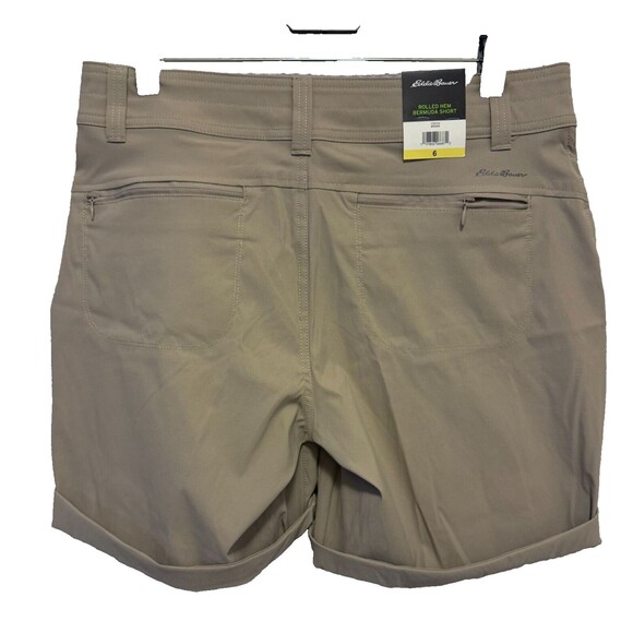 Eddie Bauer Womens Size 6 Brown Shorts Roll Hem Bermuda Lightweight Adjustable - Picture 6 of 11